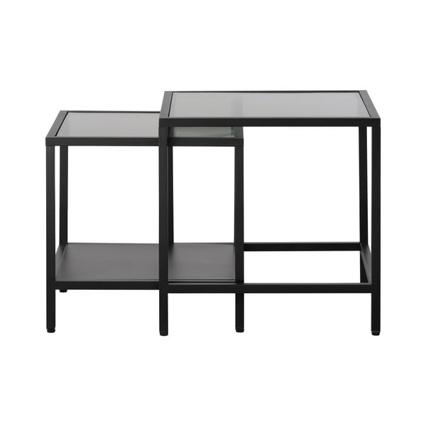 Šoniniai stalai iš stiklo 2 vnt. 50x50 cm Bronco – Unique Furniture