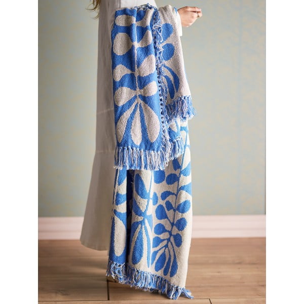 Antklodė ir pledas mėlynos spalvos 130x160 cm Nevine – Bloomingville-image-1