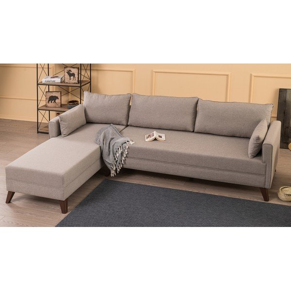 Kampinė sofa smėlio spalvos (su kairiuoju kampu) Bella – Artie-image-2
