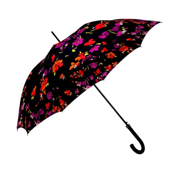 Juodas skutimosi skėtis su spalvotomis detalėmis Gėlė, ⌀ 116 cm