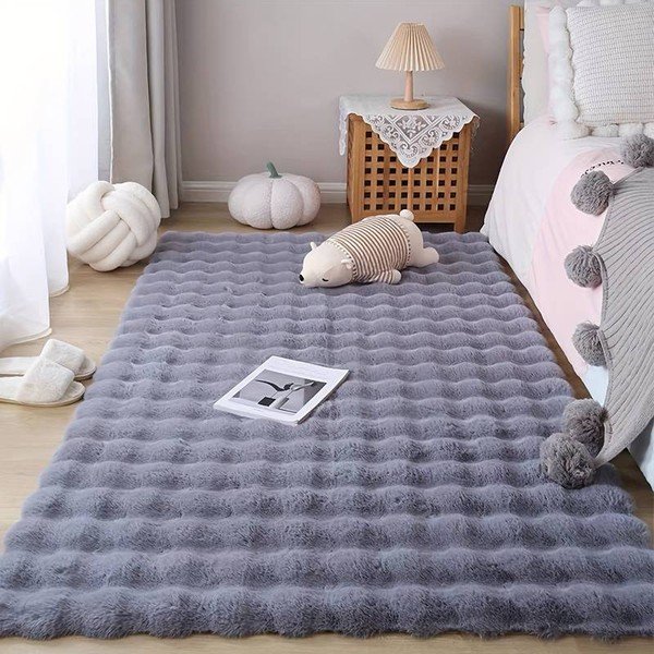 Skalbiamas kilimas antracito spalvos 150x230 cm Bubble Anthracite – Mila Home-image-1