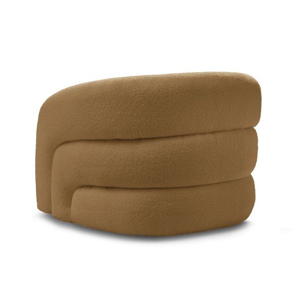 Garstyčių spalvos pasukamas krėslas iš boucle Elina – Bobochic Paris-image-4