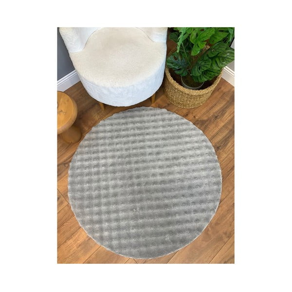 Skalbiamas apvalios formos kilimas pilkos spalvos ø 200 cm Bubbly – Oyo Concept-image-2