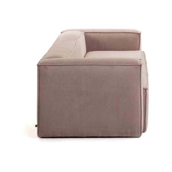 Rožinė aksominė sofa Kave Home Blok, 240 cm-image-4