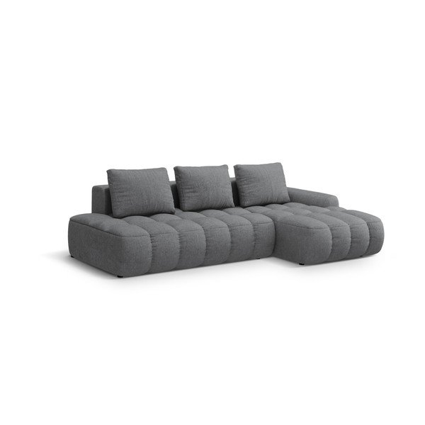 Pilkos spalvos sulankstoma/su sandėliavimo vieta kampinė sofa (su dešiniuoju kampu/su gultu) Linz – Cosmopolitan Design-image-2