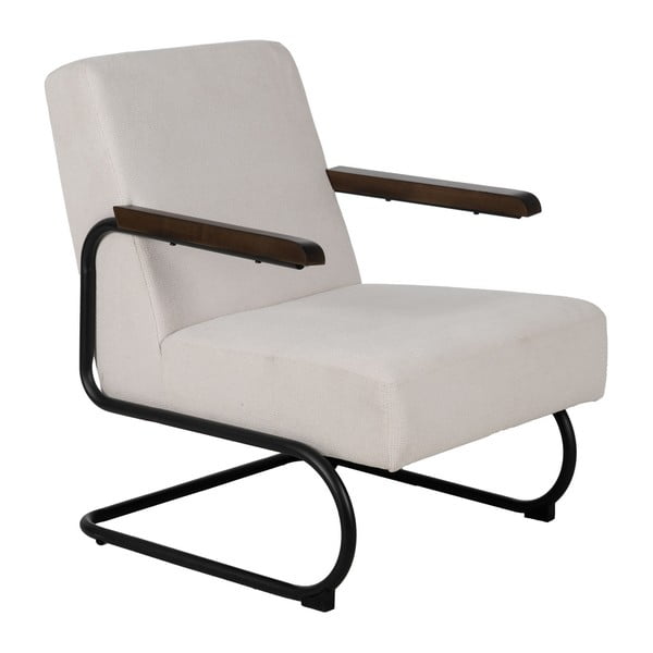 Smėlio spalvos iš šenilinio audinio krėslas Industra – Ixia