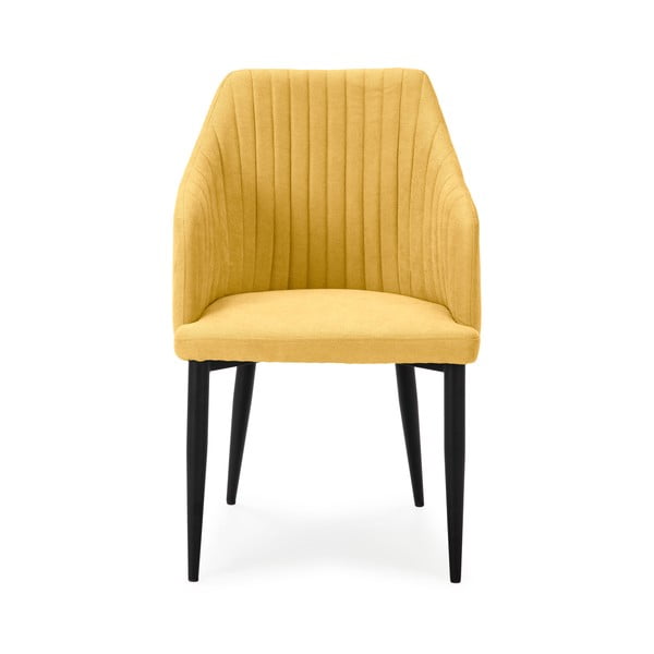 Geltonos spalvos iš audinio valgomojo kėdžių komplektas 2 vnt. Nadi – Marckeric-image-2