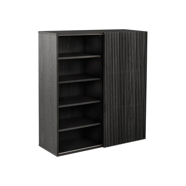 Juodos spalvos koridoriaus baldas iš uosio 110x120x40 cm Sion – Jotex
