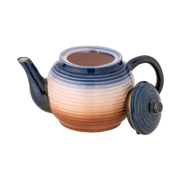 Mėlynos spalvos/oranžinės spalvos iš keramikos su koštuvu arbatinukas 890 ml Tatum – Bloomingville-image-3