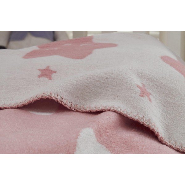 Rožinės spalvos fleece tipo vaikiškas pledas 100x120 cm Star – Mijolnir-image-2