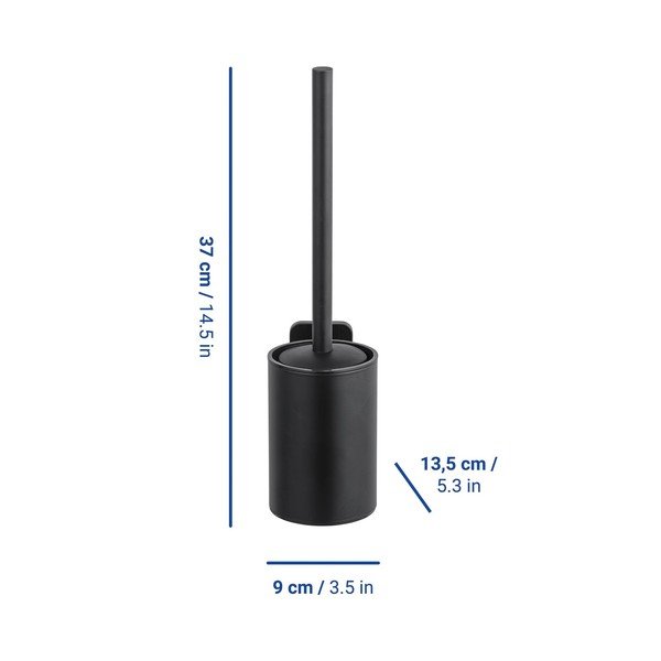 Su montavimu be gręžimo matinės juodos spalvos iš nerūdijančio plieno tualeto šepetys su Turbo-loc tvirtinimu Porto – Wenko-image-1