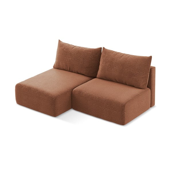 Raudonos plytų spalvos sulankstoma/su sandėliavimo vieta kampinė sofa (su kairiuoju kampu) Kalena – Makamii-image-4