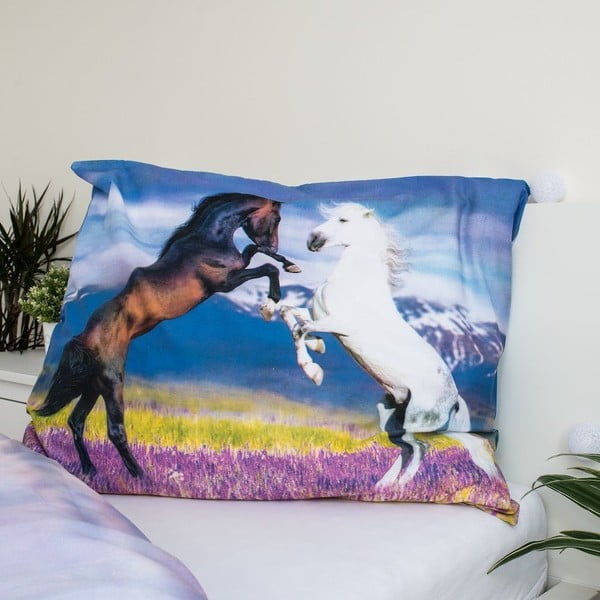 Iš medvilnės viengulė vaikiška patalynė 140x200 cm Horse "Meadow" – Jerry Fabrics-image-3