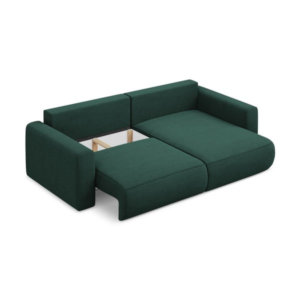 Žalios spalvos sulankstoma/su sandėliavimo vieta kampinė sofa (su dešiniuoju kampu/su gultu) Kapua – Makamii-image-4