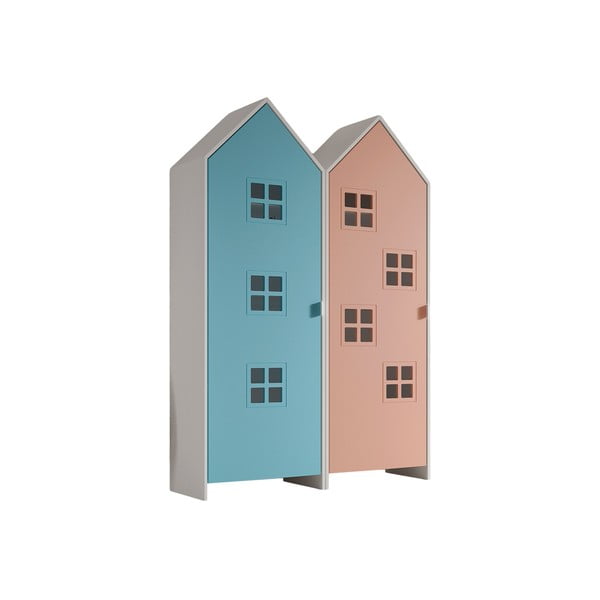 Šviesiai mėlynos spalvos/rožinės spalvos vaikiška spinta 115x171,5x37 cm Casami – Vipack