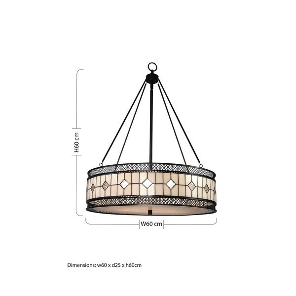 Iš metalo kabantis šviestuvas ø 60 cm su stiklo gaubtu Waldorf – Premier Housewares-image-4
