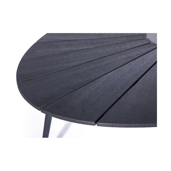 Juodas sodo stalas su mediniu stalviršiu ir akmeniniu centru Bonami Selection Marienlist, 190 x 115 cm-image-3