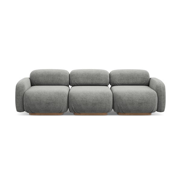 Pilkos spalvos iš boucle sofa 270 cm Ailani – Makamii
