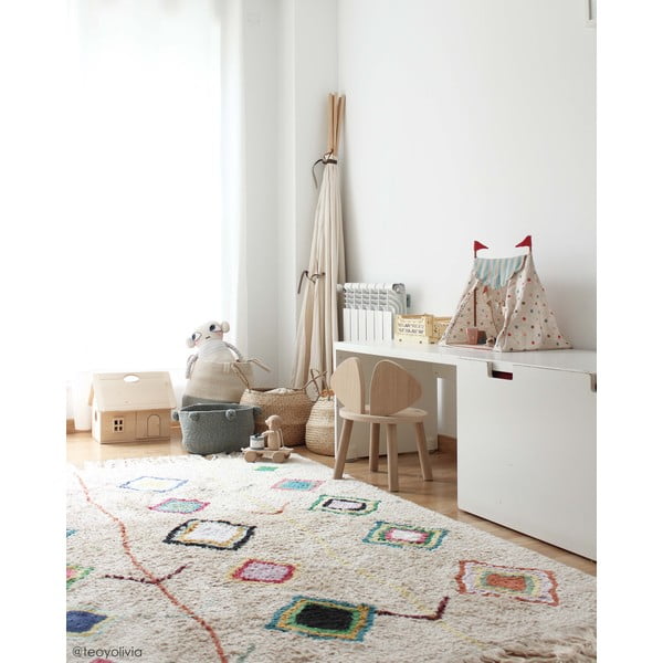 Skalbiamas/rankų darbo iš medvilnės kilimas kreminės spalvos 140x200 cm Kaarol – Lorena Canals-image-3