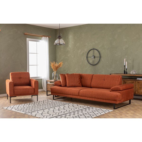 Sofa oranžinės spalvos 239 cm Mustang – Balcab Home-image-2
