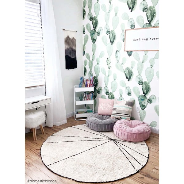 Skalbiamas/rankų darbo iš medvilnės apvalios formos kilimas kreminės spalvos ø 160 cm Trace Beige – Lorena Canals-image-3