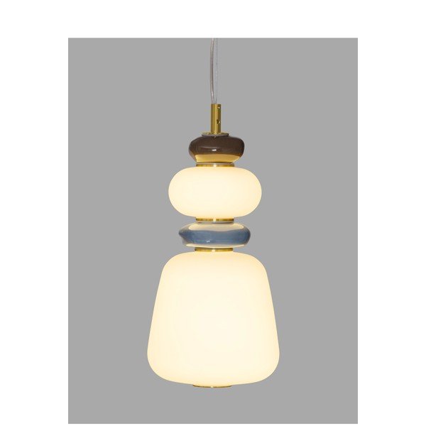 Baltos spalvos/auksinės spalvos iš metalo kabantis šviestuvas LED su pritemdymo funkcija ø 17 cm su porcelianiniu gaubtu/su stiklo gaubtu Palo – Nova Luce-image-1