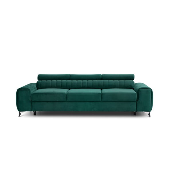 Žalios spalvos iš velveto sulankstoma sofa 261 cm Laurence – ELTAP