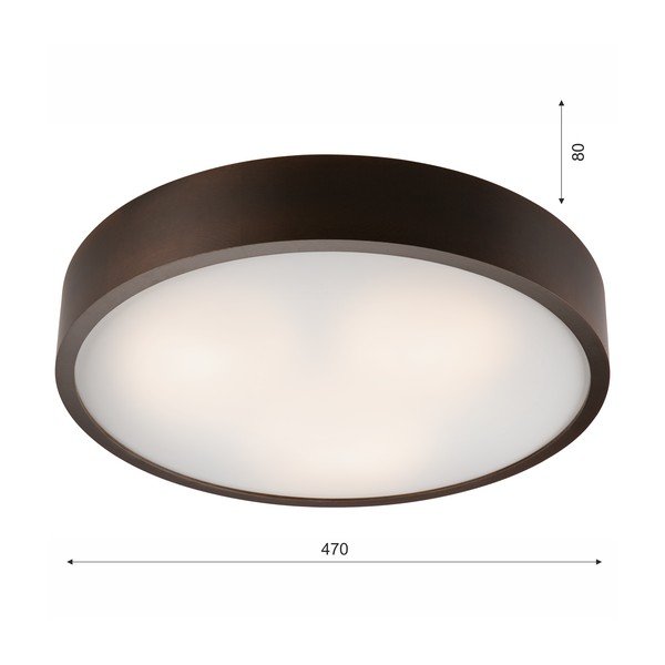 Lubinis šviestuvas tamsiai rudos spalvos ø 47 cm su stiklo gaubtu Eveline – LAMKUR-image-4