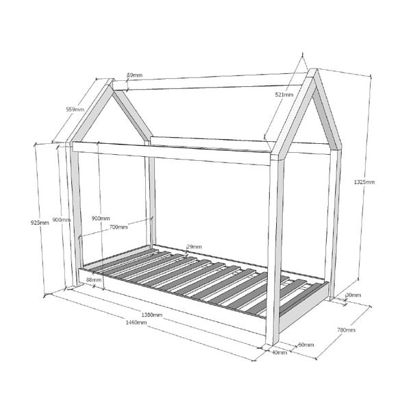 Vaikiška lova Vipack Cabane, 70 x 140 cm-image-3