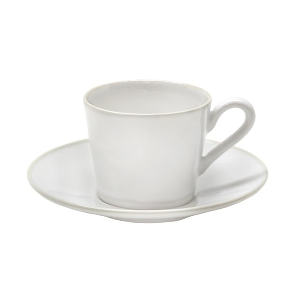 Baltas akmens masės puodelis su lėkštele "Costa Nova Astoria", 180 ml