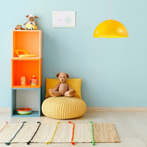 Vaikiškas šviestuvas ochros spalvos ø 30 cm su stiklo gaubtu Day & Night – LAMKUR-image-1