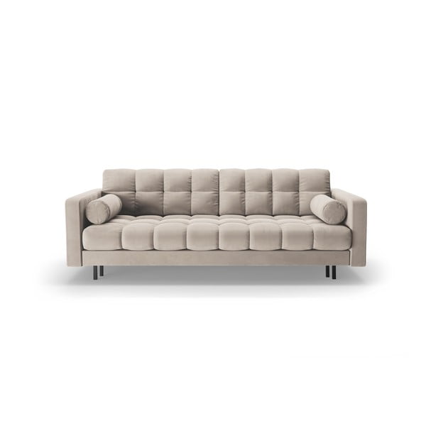 Smėlio spalvos iš velveto sulankstoma/su sandėliavimo vieta sofa 222 cm Bali – Cosmopolitan Design