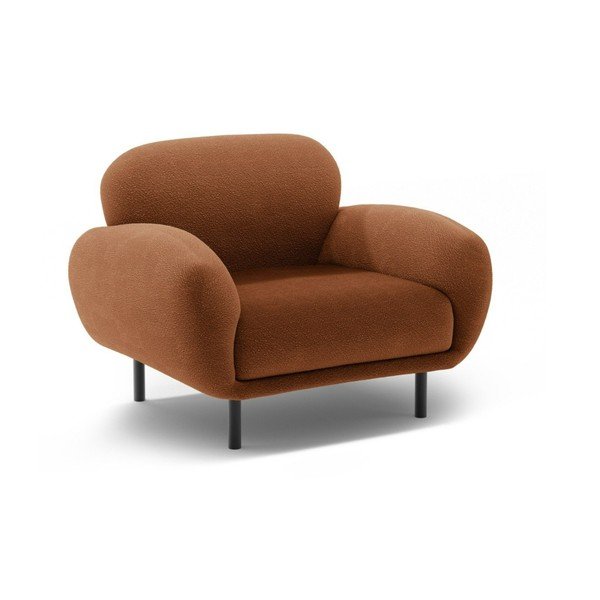 Terakotos spalvos iš boucle krėslas Poppy – Micadoni 