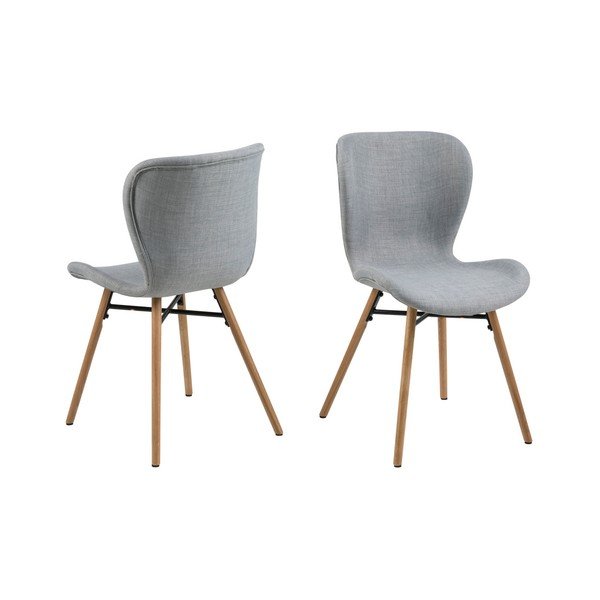 2 šviesiai pilkų valgomojo kėdžių rinkinys Actona Batilda-image-3