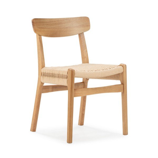 Natūralios spalvos iš kaučiukmedžio masyvo valgomojo kėdės 2 vnt. Biel – MOME