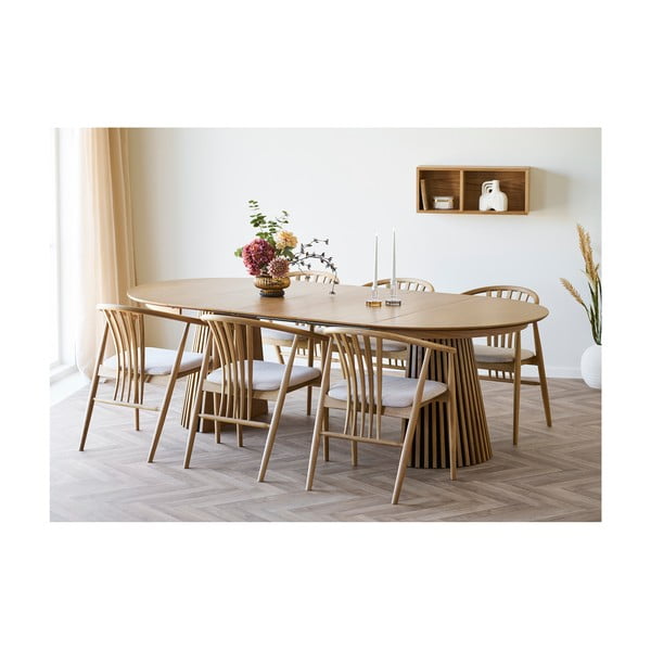 Natūralios spalvos iš ąžuolo masyvo valgomojo kėdė su porankiais Agustin – House Nordic-image-1