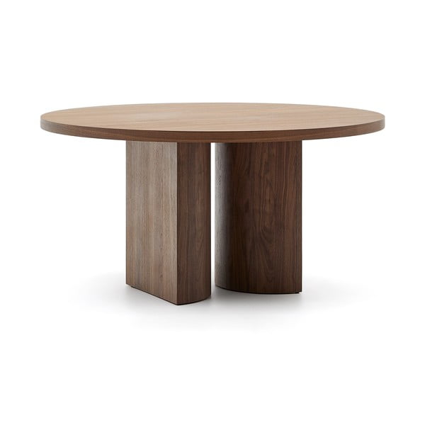 Apvalios formos valgomojo stalas rudos spalvos iš riešutmedžio ø 150 cm Nealy – Kave Home-image-2