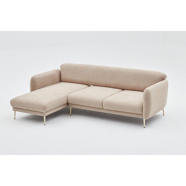 Smėlio spalvos kampinė sofa (su kairiuoju kampu/su gultu) Simena – Balcab Home-image-1