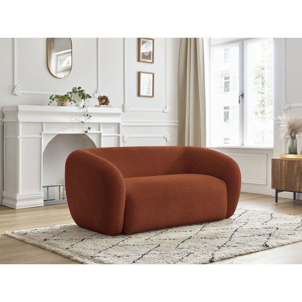 Oranžinės spalvos sofa iš šenilinio audinio 160 cm Celine – Bobochic Paris-image-1