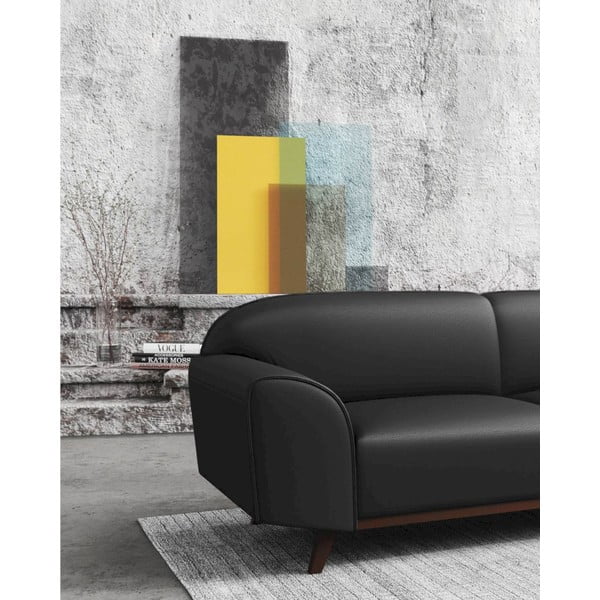 Sofa tamsiai pilkos spalvos iš odos 193 cm Nesbo – MESONICA-image-4