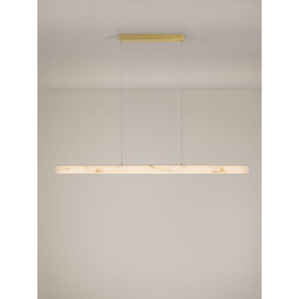 Baltos spalvos/žalvario spalvos kabantis šviestuvas LED su akmens dekoru su pritemdymo funkcija Vaster – Nova Luce-image-4