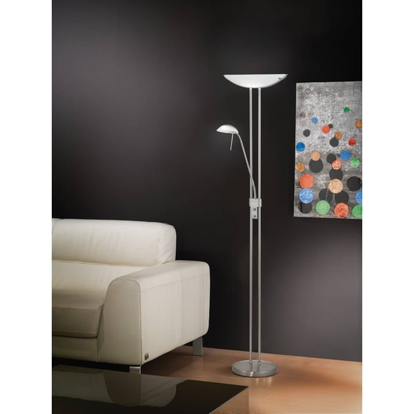 Pastatomas šviestuvas matinės sidabrinės spalvos (aukštis 180 cm) su stiklo gaubtu BAYA – EGLO-image-2