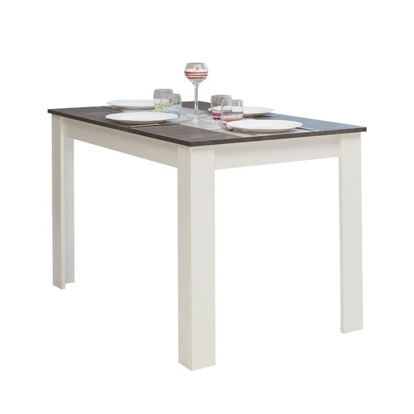 Baltas valgomojo stalas su betoniniu stalviršiu 110x70 cm Nice - TemaHome -image-4