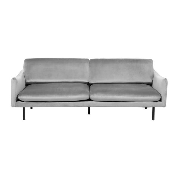 Šviesiai pilka trijų vietų sofa su aksomo išvaizda "Monobeli Aaron