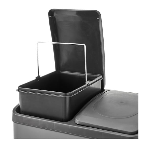 Iš nerūdijančio plieno šiukšliadėžė rūšiavimui/su pedalu 40 l – Casa Selección-image-3