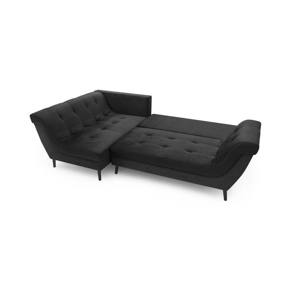 Tamsiai pilka keturių vietų sofa-lova "Bobochic Paris Real", kairysis kampas-image-3