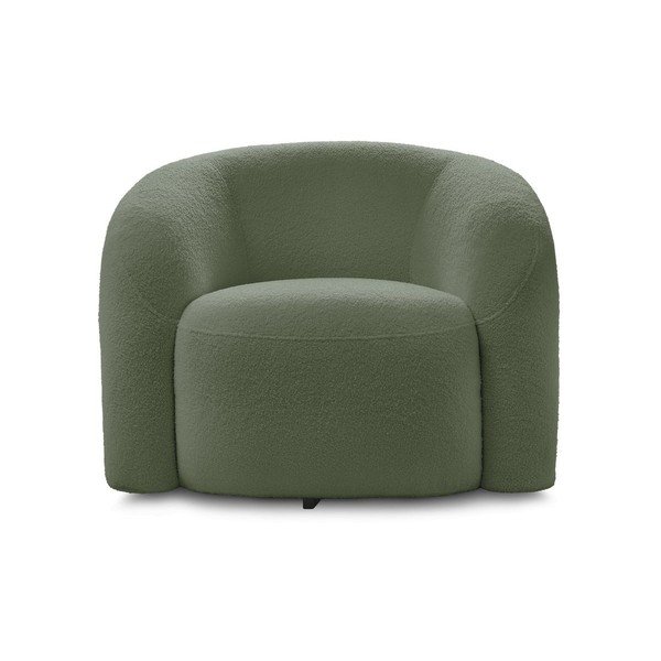 Žalios spalvos pasukamas krėslas iš boucle Elina – Bobochic Paris-image-2