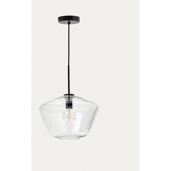 Juodos spalvos kabantis šviestuvas ø 34 cm su stiklo gaubtu Mao – Kave Home-image-2