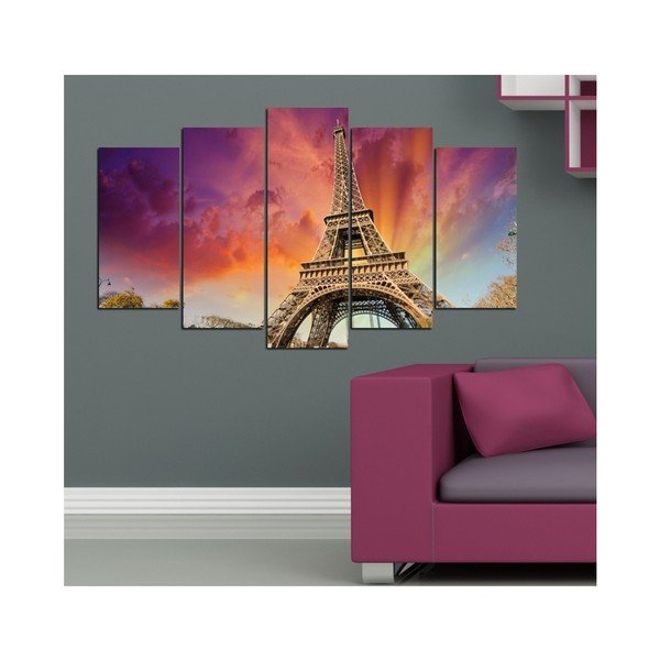Kelių dalių paveikslas "Insigne Fall Eiffel", 102 x 60 cm-image-1