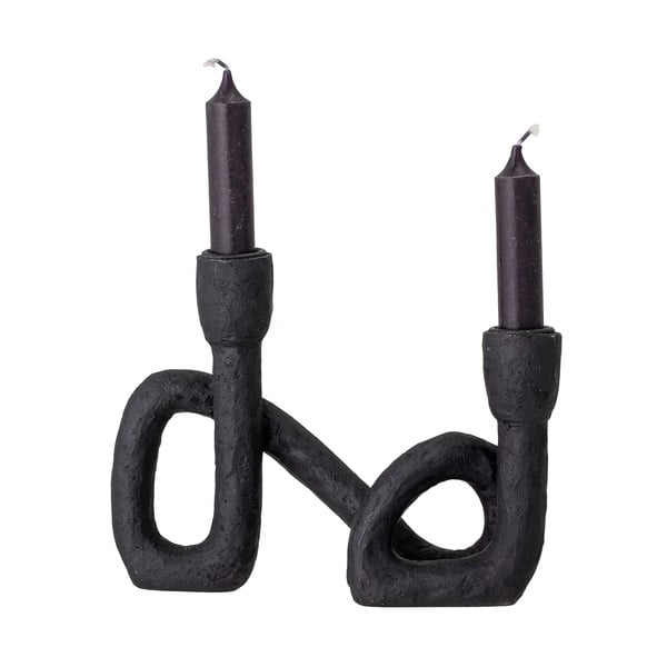 Juoda žvakidė Bloomingville Mashel, aukštis 16,5 cm-image-3